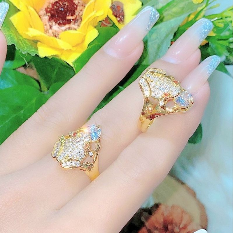 Nhẫn Nữ Cóc Phong Thủy May Mắn Mạ Vàng Cao Cấp Lokalo - Đeo 100% Y Vàng Thật 27.12.22