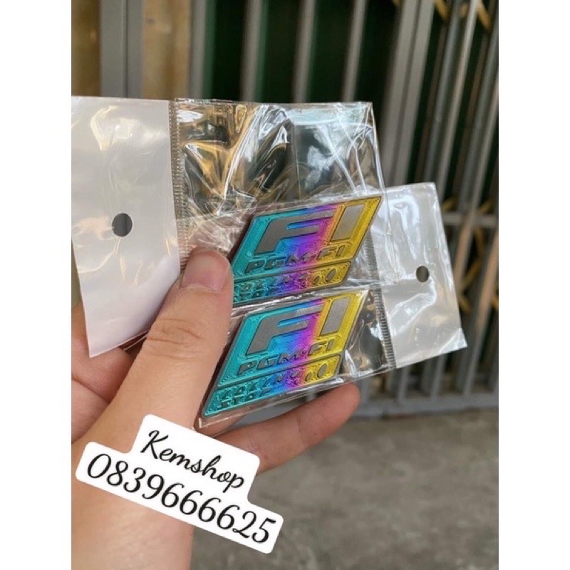 Tem Logo Titannium  FI Gắn Nhiều Vị Trí Trên Xe Có Sẵn Keo 3m(Giá 1 Tem)