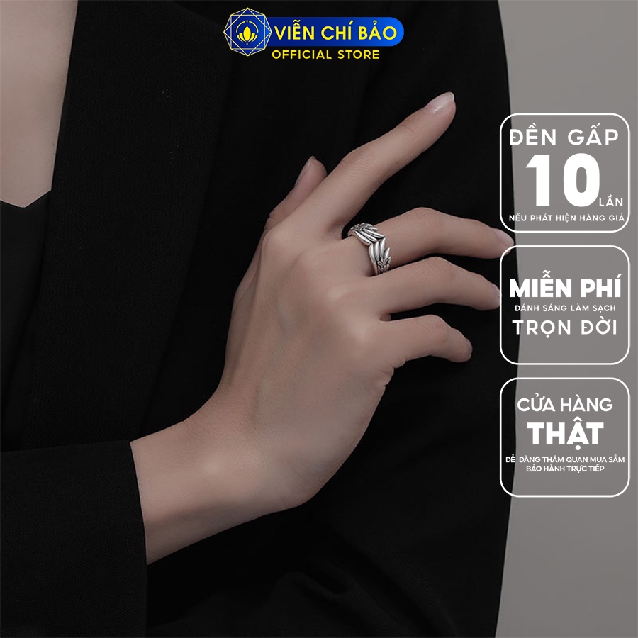 Nhẫn  bạc nữ Wing họa tiết chrome heart chất liệu bạc Thái 925 thời trang phụ kiện trang sức Viễn Chí Bảo N000064