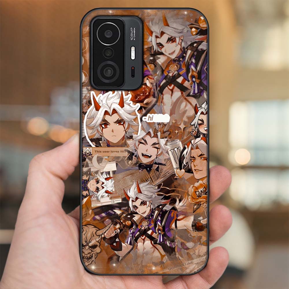 Ốp lưng Xiaomi 11T viền đen in hình Arataki Itto Genshin Impact