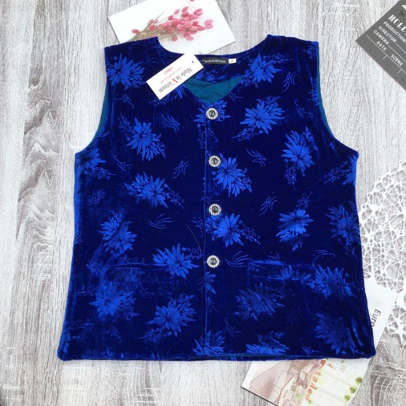Áo gile bà già vải nhung hoa 2 lớp loại 1 tuyết dày mềm mịn nhiều màu cho bà lớn tuổi mặc thu đông mặc tết T.CHIC