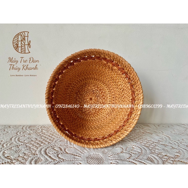Bát mây đan hoa, giỏ mây đựng hoa quả bánh kẹo decor nhà cửa Mây Tre Đan Thuỷ Khanh