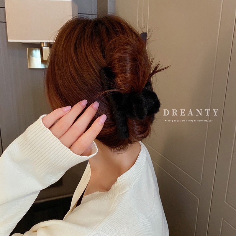 Kẹp Tóc Hình Cá Mập Phủ Lông Phong Cách Hàn Quốc Thời Trang Thu Đông111