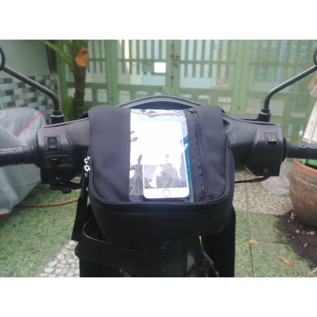 Túi Treo Đầu Ghi Đông Xe Máy Chiều Dọc Xem Google Map, Chứa Đồ, Chạy Grab, Đi Phượt Loại Xịn