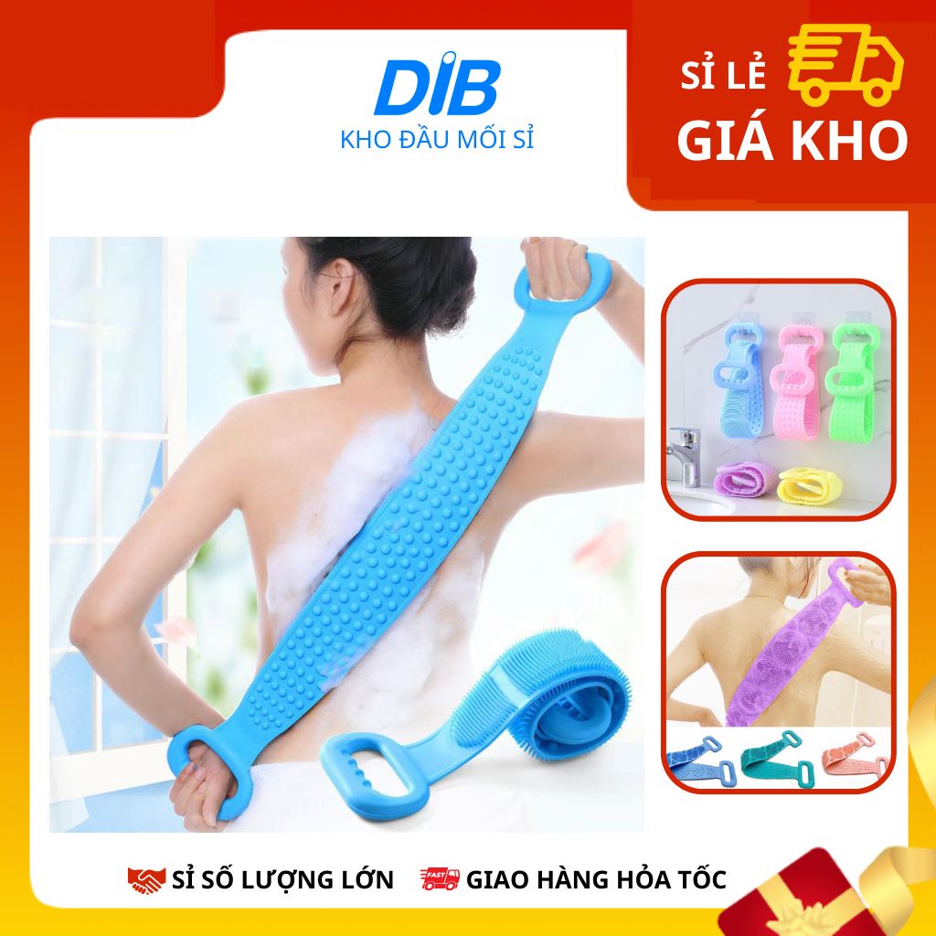 Dây tắm chà lưng 2 mặt bằng Silicon dây đeo làm sạch tế bào chết DIB