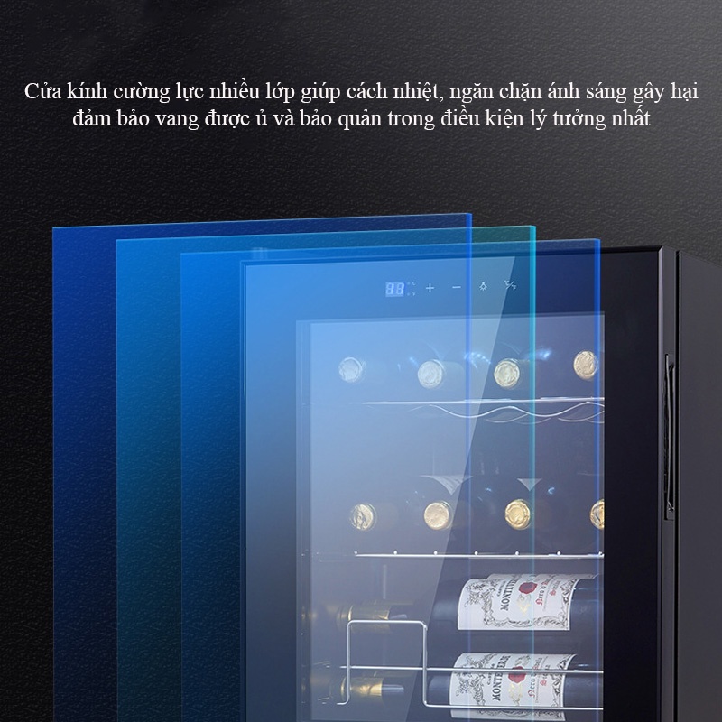 Tủ bảo quản rượu-L vang thông minh 48L NPR154, tủ rượu-L vang 12 chai làm lạnh bằng máy nén gas R600a