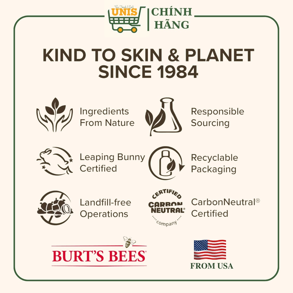 Son Dưỡng Môi BURT'S BEES Nam /Nữ, Son Dưỡng Ẩm chính hãng