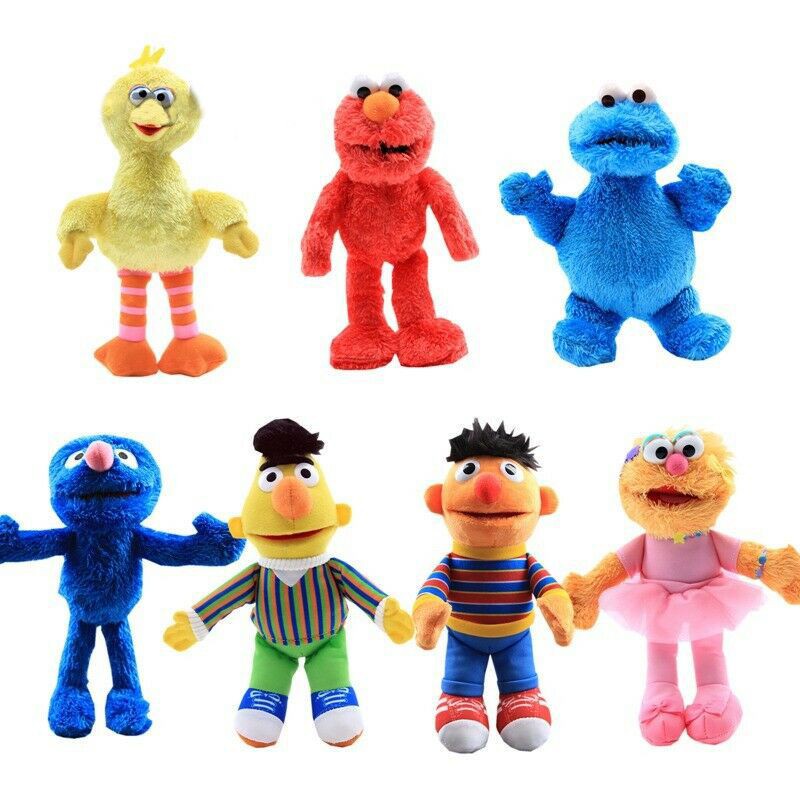 Con rối đeo tay nhân vật tùy chọn hoạt hình Elmo Sesame Street Cookie Monster Ernie thiết kế dễ thương 36cm