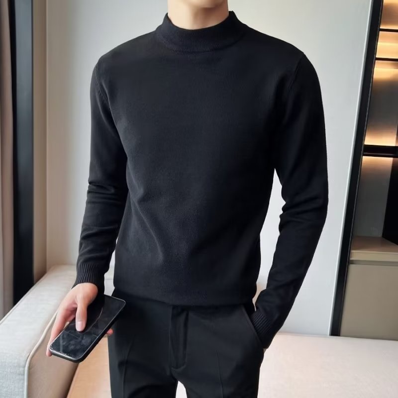 Áo sweater Dệt Kim Tay Dài Cổ Tròn Đơn Giản Thời Trang Mùa Đông Cho Nam Giới