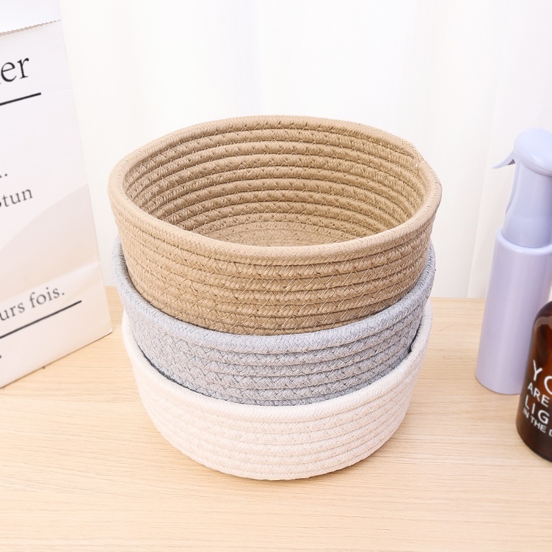 Giỏ Đựng Đồ Dùng Bằng Dây Cotton Bện Phong Cách Bắc Âu Độc Đáo Tiện Dụng