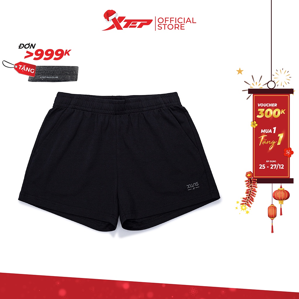 Quần đùi nữ thể thao Xtep chất liệu cotton thoáng mát phù hợp đi chơi, đi tập 879228600227