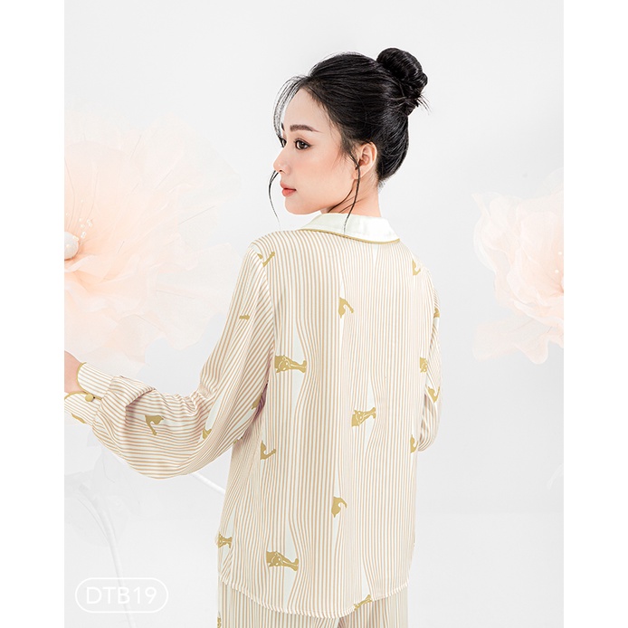 Bộ ngủ satin ZAM Luxury - DTB19 - Áo dài tay quần dài