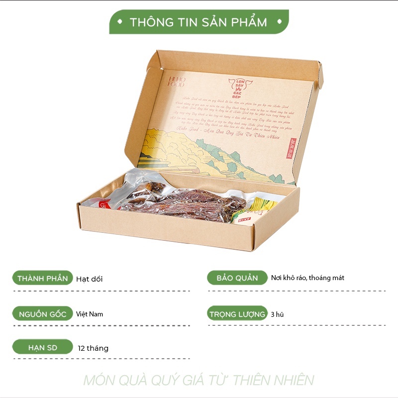 Thịt lợn gác bếp Huyền Huho Food chuẩn vị Tây Bắc gói 500g DA01