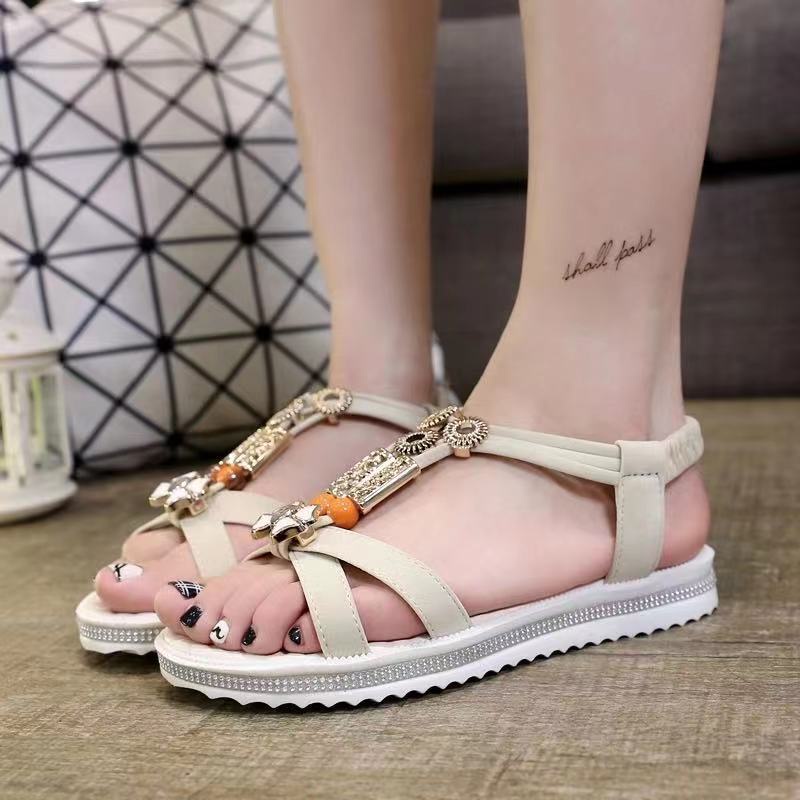 Giày Sandal Đế Bằng Phong Cách Bohemian Thời Trang Cho Nữ