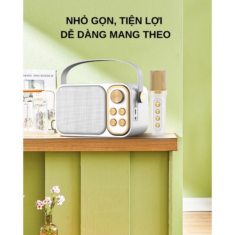 Loa Karaoke Bluetooth YS-103 GROWNTECH Kèm 1 Micro Không Dây, Âm Thanh Siêu Hay, Thiết Kế Sang Trọng Nhỏ Gọn Tiện Lợi
