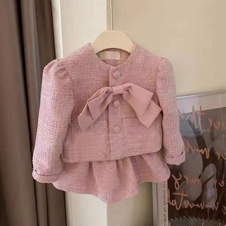 Bộ áo tay dài + chân váy thời trang thu đông cho bé gái