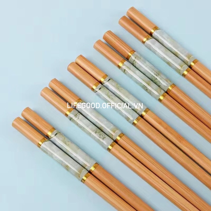 Vỉ 10 đôi đũa tre kháng khuẩn cao cấp nhiều mẫu mã