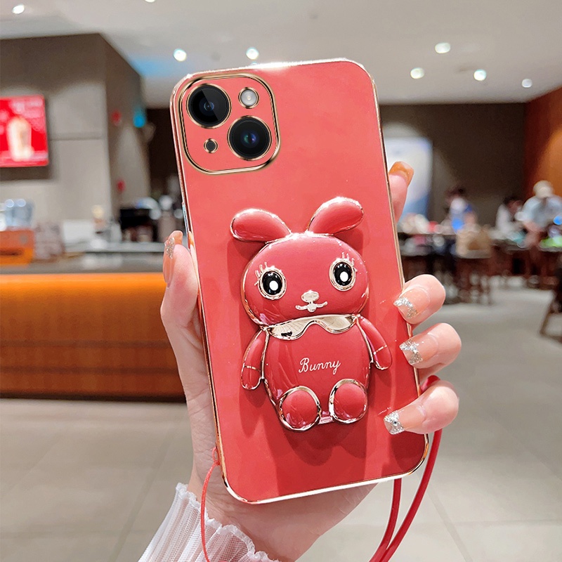Ốp Điện Thoại Mạ Điện Hình Thỏ Cho Tecno POVA2 Tecno POP 5 LITE Tecno Spark Go 2020 / Spark 6 Go Tecno Spark 6 Air / Spark 5 Air Go 2022 7 Tecno Spark 7PRO mobile