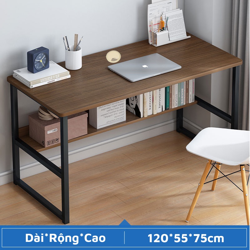 Bàn làm việc bàn học kích thước 1,2m 1m khung thép sơn tĩnh điện mặt gỗ lắp ráp dễ dàng đủ phụ kiện