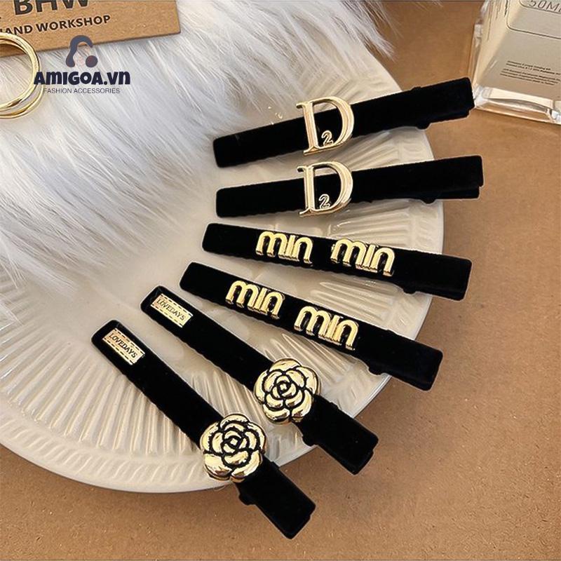 ✨✨Kẹp Tóc Vải Nhung Đính Hoa Trà Và Ngọc Trai Phong Cách Pháp Cổ Điển Tinh Tế