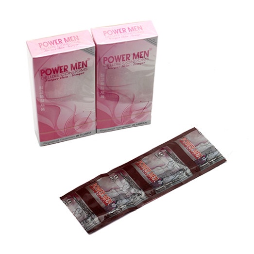 Bao cao su POWER MEN SUPER THIN LONGER Siêu mỏng Trơn nhiều bôi trơn - BCS POWER MEN SUPER THIN