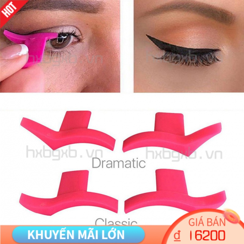 Con dấu kẻ mắt/lông mày hình cánh bằng silicon hỗ trợ trang điểm