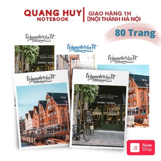 Combo 5 quyển vở học sinh Quang Huy mẫu Thành phố 80 trang, tập kẻ ngang b5 ghi chép, sổ tay học sinh cấp 2, sinh viên