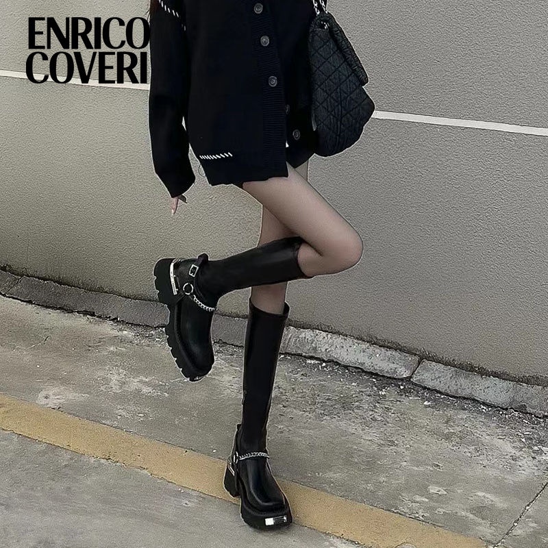 Giày Bốt Da Mềm Đế Dày Bằng Kim Loại Mỏng Đi Xe Máy Dành Cho Nữ