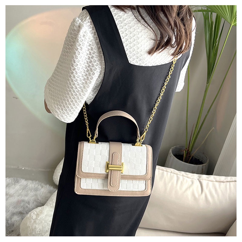 Mischa Túi Đeo Vai Hình Vuông Cỡ Nhỏ Màu Tương Phản Phong Cách Hàn Quốc Đơn Giản Thời Trang