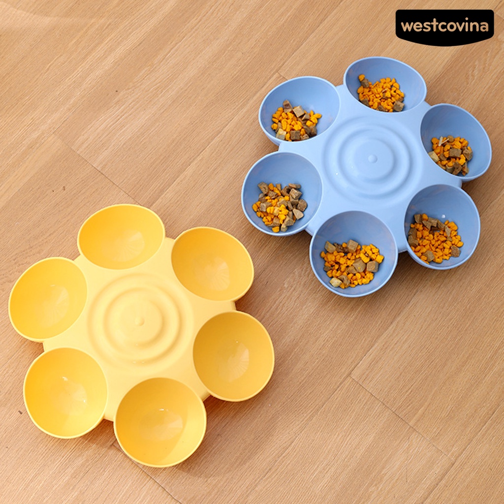 [COD]♘Bát Ăn Dặm 15 Độ Chống Trượt Hình Bông Hoa Cho Thú Cưng