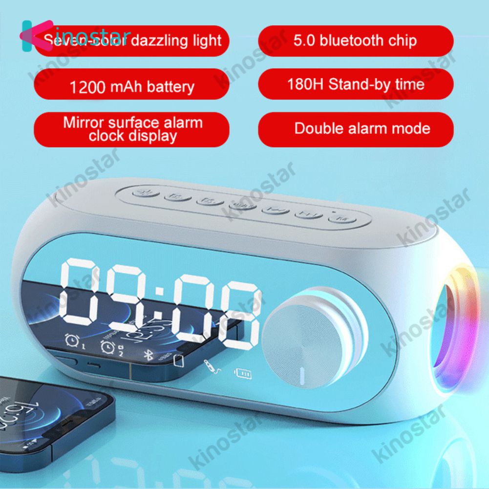 Loa Bluetooth Không Dây Âm Thanh S8 Có Đèn Led Đồng Hồ Báo Thức Kỹ Thuật Số Loa Siêu Trầm Âm Thanh Nổi Đa Năng Đài Fm Bluetooth.