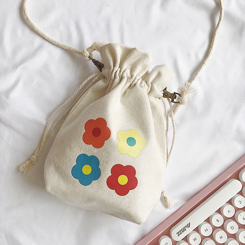 Túi Vải Canvas Đeo Chéo Mini Đựng Tiền Xu Điện Thoại Xinh Xắn Phong Cách Hàn Quốc MTT0265