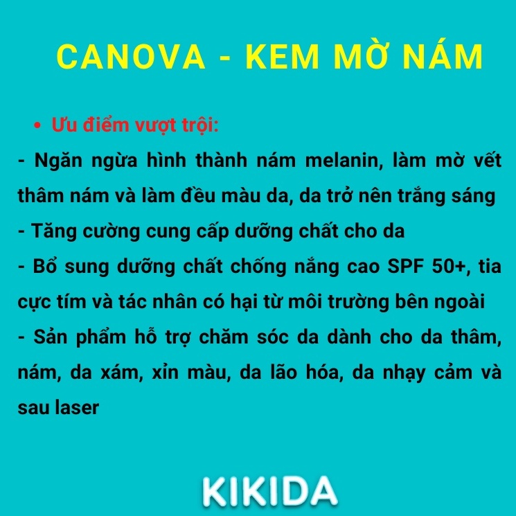 Kem nám tàn nhang K7 Da Liễu CANOVA 8+2 và Depi 50+ giảm thâm nám dưỡng da chậm lão hóa, Nhập khẩu Ý
