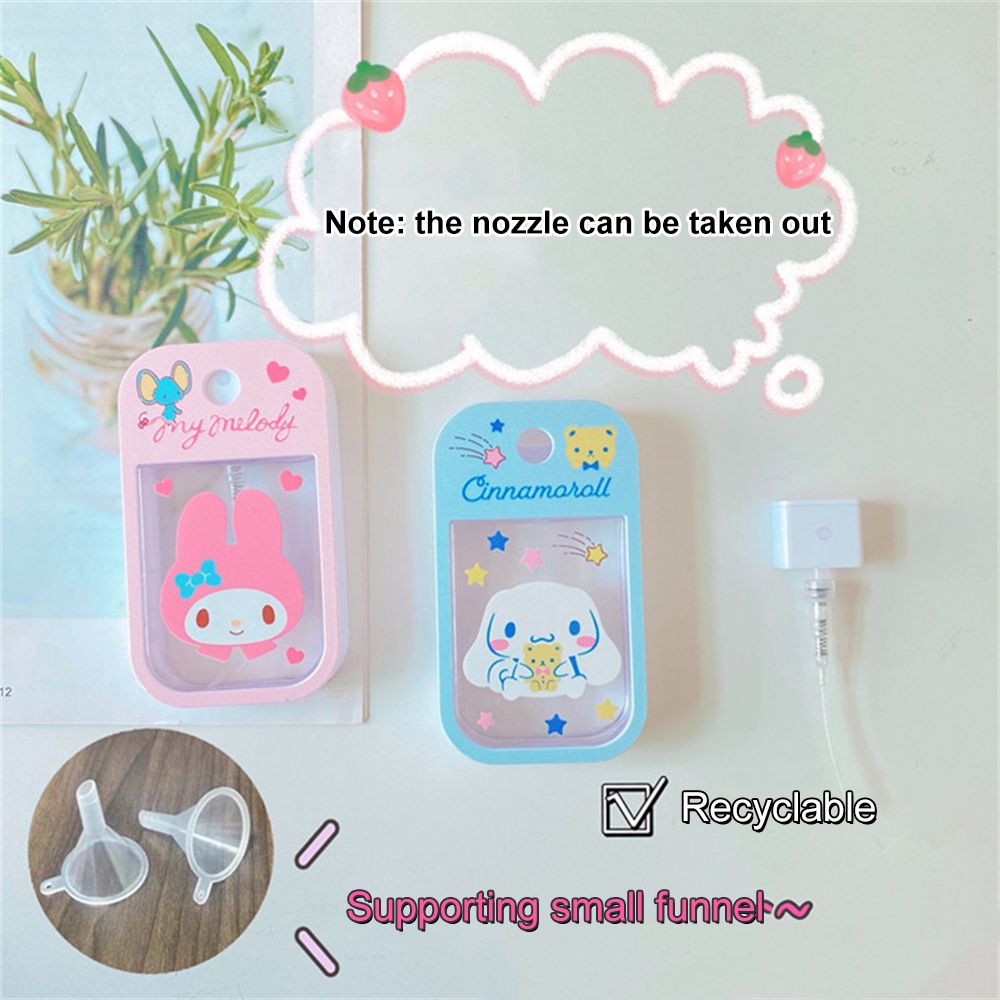 Sanrio Cinnamoroll Chai Xịt Hello Kitty Hello Kitty 40Ml Hoạt Hình Với Phễu Mini Miễn Phí Cho Trẻ Em Nước Hoa Có Cồn