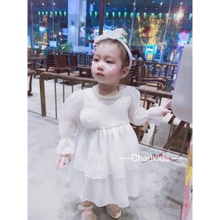 xả kho - Váy trắng tinh khôi bé gái