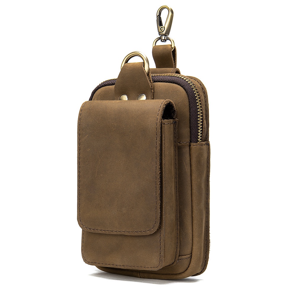 Túi đựng điện thoại bằng da thật cho nam thắt lưng da nam túi đựng điện thoại bằng da công trường xây dựng túi treo đa n