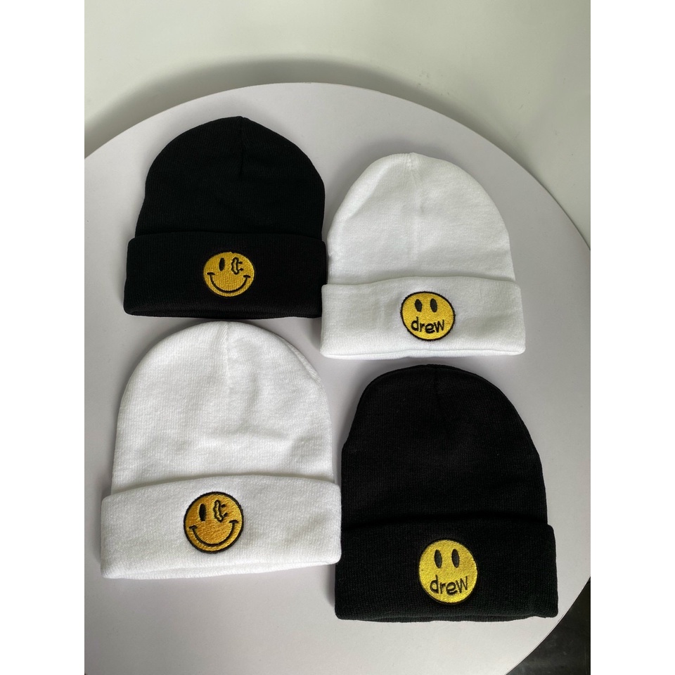 Mũ len thêu hình mặt cười phong cách thời trang hip hop dành cho Nam Và Nữ WHMU-02