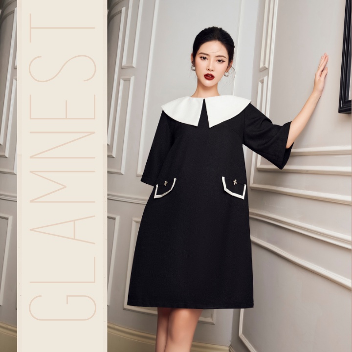 Váy Bầu Cá Tính Đầm Bầu Công Sở Thiết Kế Cao Cấp Glam Nest VN022