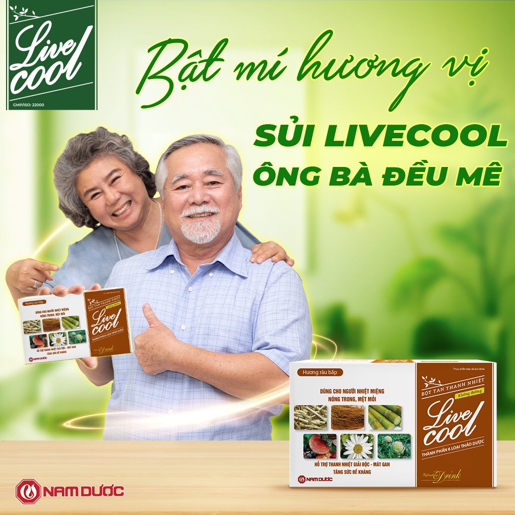 Bột tan thanh nhiệt Livecool Nam Dược không đường(10 gói x 7g) hỗ trợ giảm nhiệt miệng, nóng trong, giải độc, mát gan