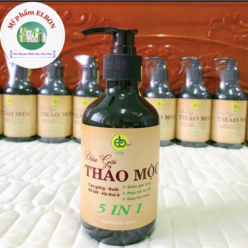 Dầu Gội Thảo Mộc ELBON - Thành Phần Thiên Nhiên - Làm Sạch Tóc, Giảm Gàu, Giúp Tóc Mọc Nhanh, Suôn Mượt, Chắc Khoẻ