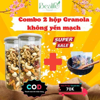 Combo granola siêu hạt không yến mạch lon pét 500g _ siêu thị bealife