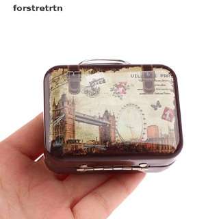 forstretrtn Retro Storage Tin Mini Box Rectangular Tinplate Suitcase Candy Snack Organizer EN