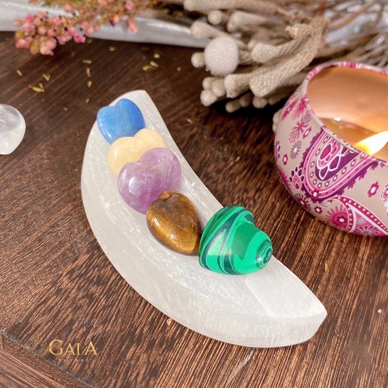 Viên tim đá thạch anh trắng - Gaia By Yang