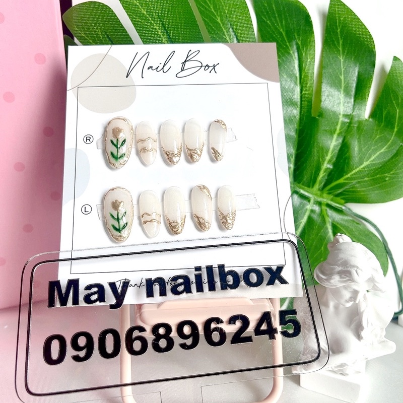NAILBOX - MÓNG THIẾT KẾ HOA TULIP TRÁNG GƯƠNG HÀN QUỐC