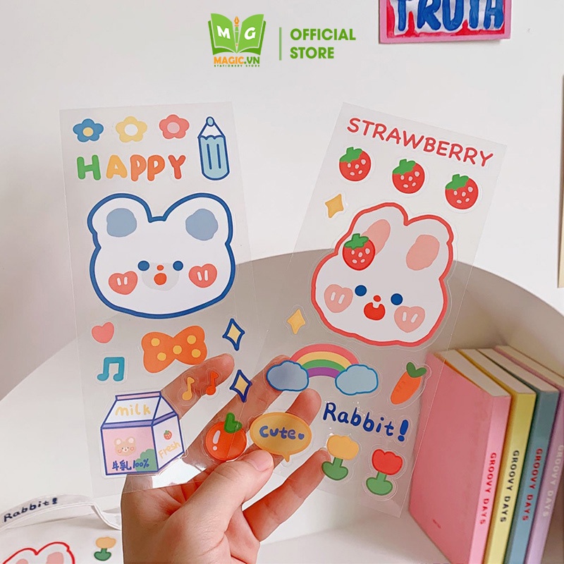 Sticker Hình Dán Cute Trang Trí Sổ MAGIC Nhãn Dán Mũ Bảo Hiểm, Điện Thoại, Máy Tính, Laptop, Bình Nước Dễ Thương S1