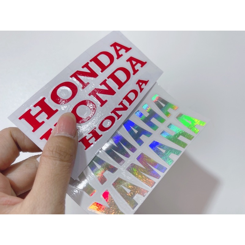 Bộ 3 tem dán chữ Honda Yamaha mẫu chìm size lớn, có sẵn keo mặt sau