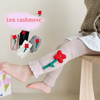 Quần legging cho bé gái, quần tất len cho bé siêu ấm, quần legging len đính hoa siêu cute, quần cashme ấm cho bé - td04