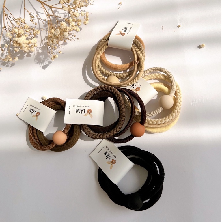 Combo Dây Buộc Tóc Đính Hạt T03 LAEM