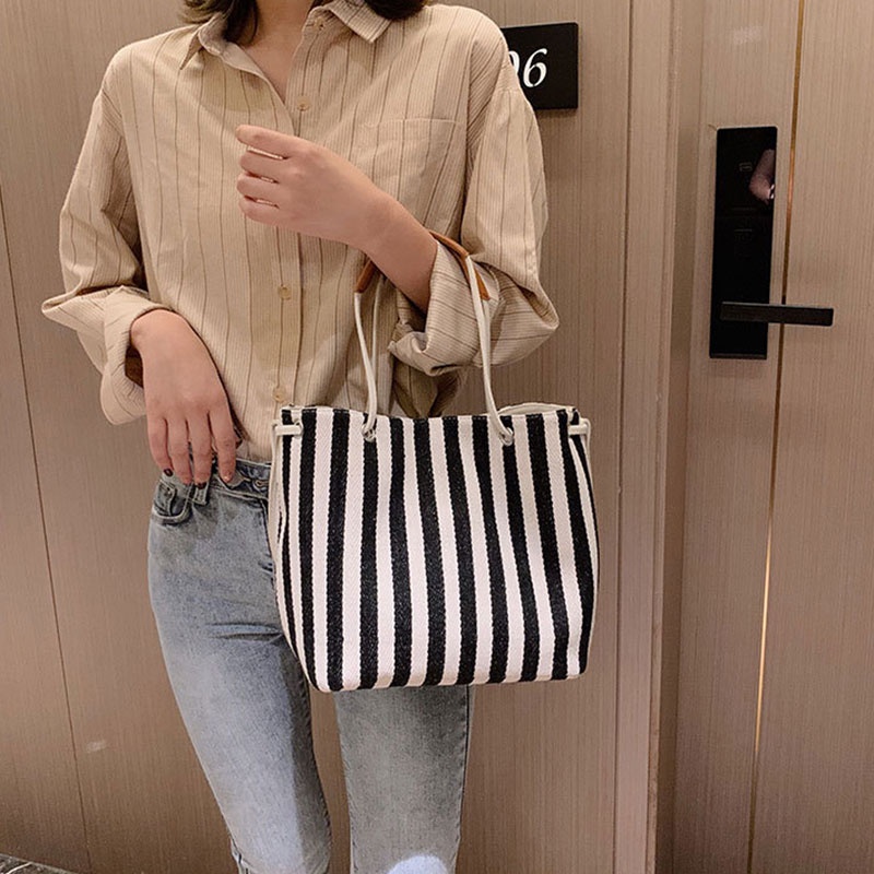 Menas Túi Xách canvas Họa Tiết Kẻ Sọc Thời Trang Thu Đông Cho Nam