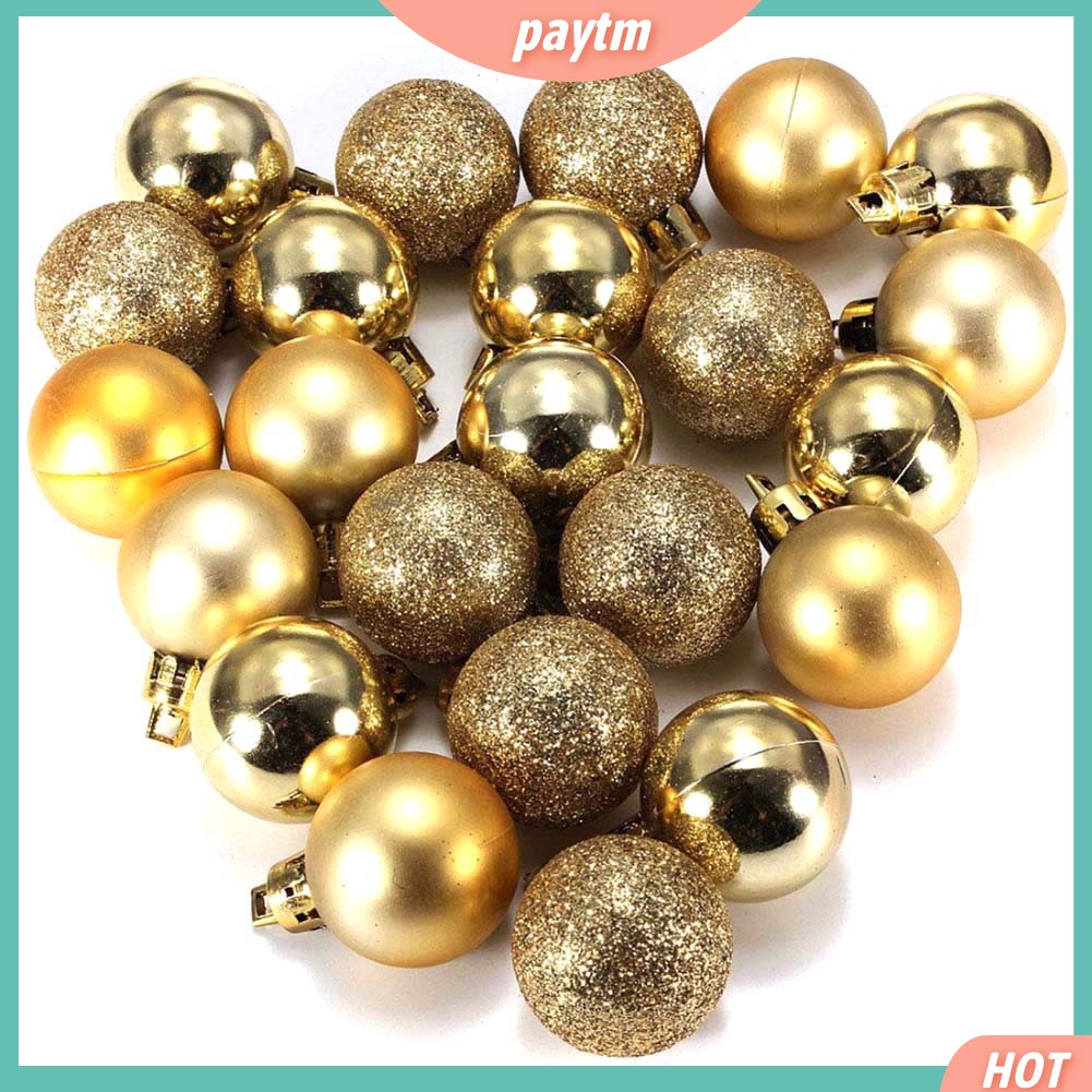 [PTM] Set 24 Quả Châu Nhựa 3cm Trang Trí Cây Thông Noel